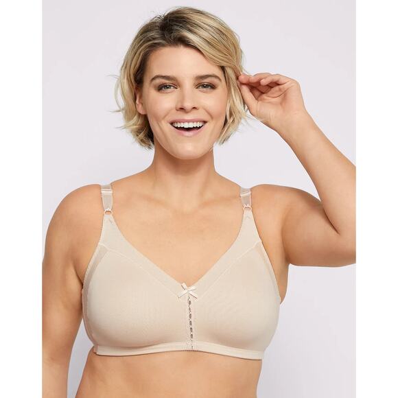 Bali Double Support Cotton Wirefree Bra, Soft Taupe, Size 38C - Picture 1 of 7